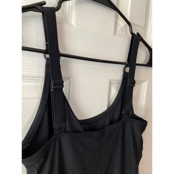 DKNY Black Ruched One Piece Swimsuit Women's Size M - Picture 9 of 16